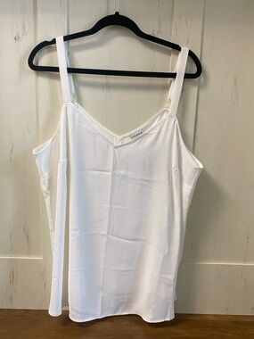 torrid White Sophie Georgette Swing Cami- Adjustable Strap - Cloud Dancer